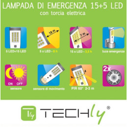 Techly LED lampada emergenza