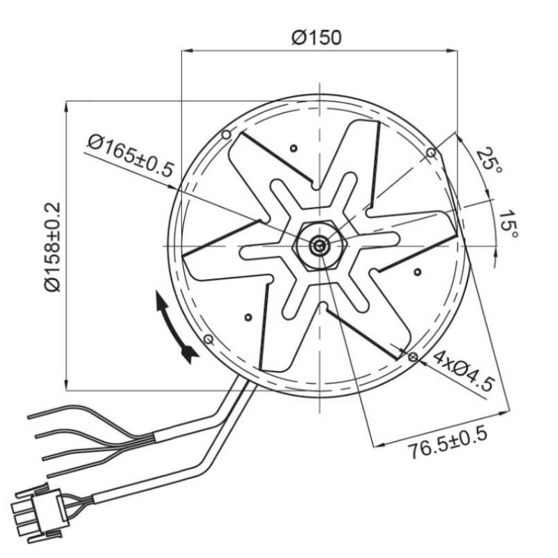 Moteur Ventilateur Tangential Fandis Ecofit 2RECA3 - Pièce Pour Poêle Edilkamin Iris Rose